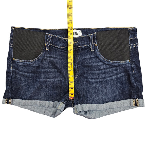 Paige Maternity Shorts Womens Size 32 Jimmy Jimmy Stretchy Denim Rolled Cuff - Picture 14 of 15